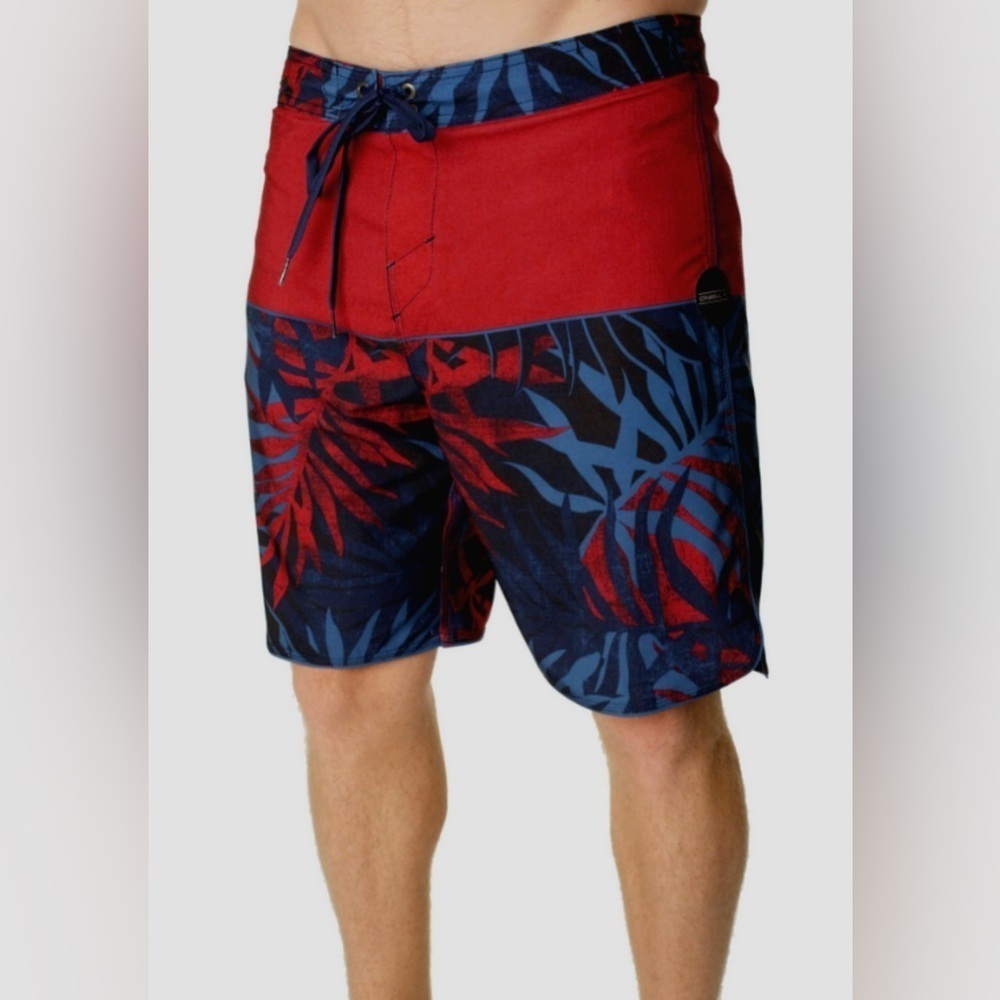 O’Neill tropical red and blue board shorts